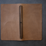 Refillable Leather Notebook with Elastic closure (Raw edges/classic)