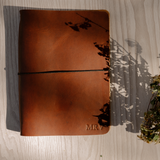 Refillable Leather Notebook with Elastic closure (Raw edges/classic)