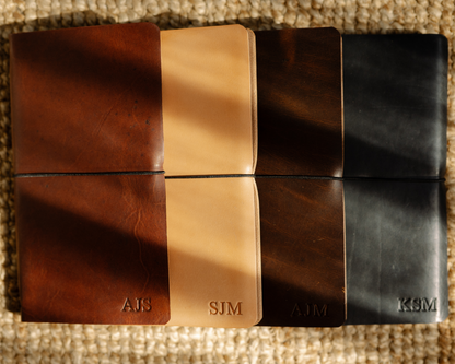 REFILLABLE Leather Notebook / Sketchbook with Elastic Closure - Black