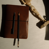 Refillable Leather Notebook with Elastic closure (Raw edges/classic)