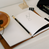 Refillable Leather Notebook with Elastic closure (Raw edges/classic)