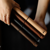 Refillable Leather Notebook with Elastic closure (Raw edges/classic)