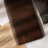 Refillable Leather Notebook with Elastic closure (Raw edges/classic)