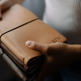 Refillable Leather Notebook with Elastic closure (Raw edges/classic)