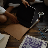 Refillable Leather Notebook with Elastic closure (Raw edges/classic)