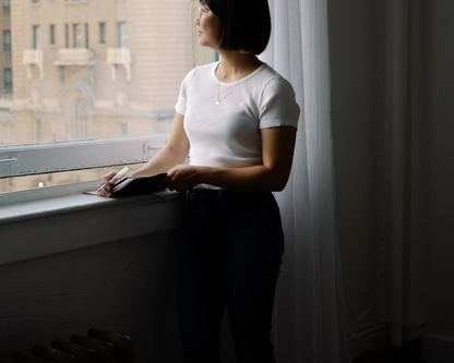 REFILLABLE Leather Notebook / Sketchbook with Elastic Closure - Black