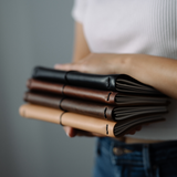 Refillable Leather Notebook with Elastic closure (Raw edges/classic)