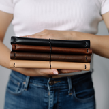 Refillable Leather Notebook with Elastic closure (Raw edges/classic)