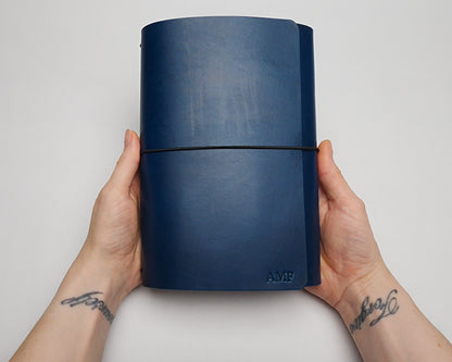 Refillable trifold leather journal cover - Inserts sold seperately