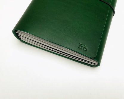 Refillable trifold leather journal cover - Inserts sold seperately