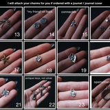 Journal charms - Sterling silver & brass for trifold and refillable journals