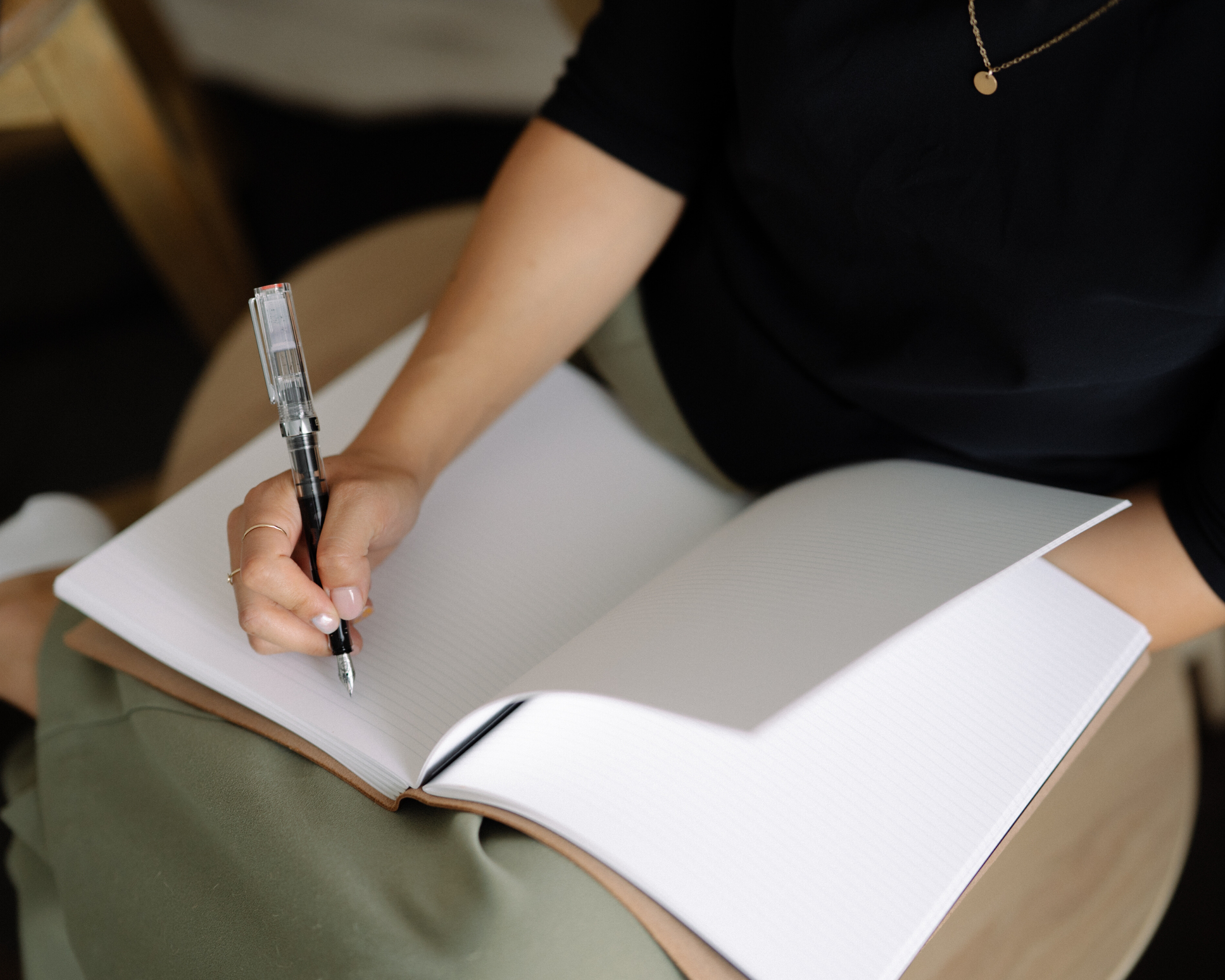 Personalized Leather Notebook / Sketchbook , No strap or closure - Tan Color