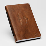 Personalized Leather Wedding Guestbook with Month Flowers