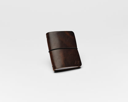 REFILLABLE Personalized Leather Pocket Notebook  - Natural Color