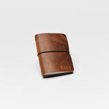 REFILLABLE Personalized Leather Pocket Notebook  - Tan Color