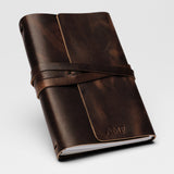 REFILLABLE LEATHER JOURNAL -  Dark Brown