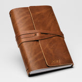 REFILLABLE LEATHER JOURNAL -  Dark Brown