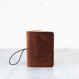 REFILLABLE Personalized Leather Pocket Notebook  - Tan Color