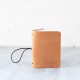 REFILLABLE Personalized Leather Pocket Notebook  - Tan Color