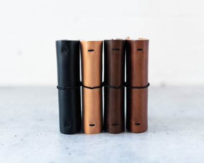 REFILLABLE Personalized Leather Pocket Notebook  - Natural Color