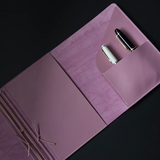 Limited trifold with 3 pockets "Mauve no.9" (pre-order handmade to order)