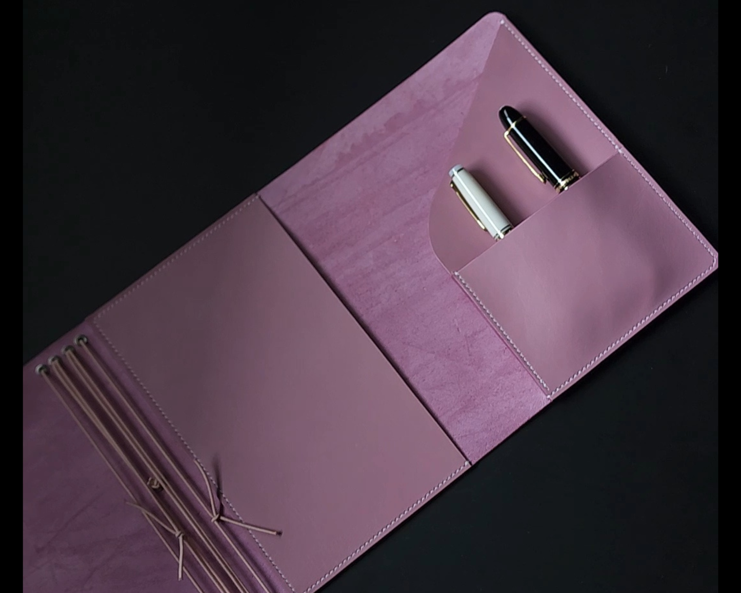 Limited trifold with 3 pockets "Mauve no.9" (pre-order handmade to order)