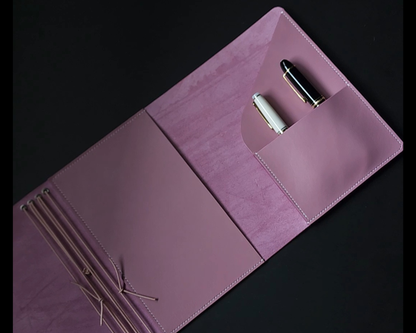 Limited trifold with 3 pockets "Mauve no.9" (pre-order handmade to order)