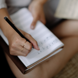 Personalized Leather Journal with Music Stave pages