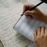 Personalized Leather Journal with Music Stave pages