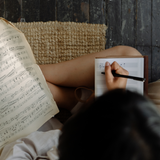 Personalized Leather Journal with Music Stave pages