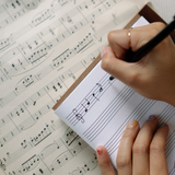 Personalized Leather Journal with Music Stave pages
