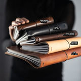 Refillable Leather Notebook with Elastic closure (Raw edges/classic)