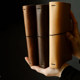 Refillable Leather Notebook with Elastic closure (Raw edges/classic)