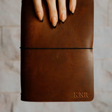 Refillable Leather Notebook with Elastic closure (Raw edges/classic)