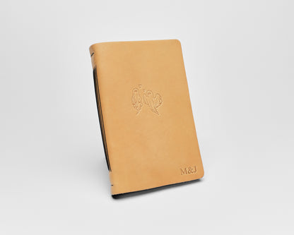 Personalized Leather Wedding Guestbook with Ghost Couple