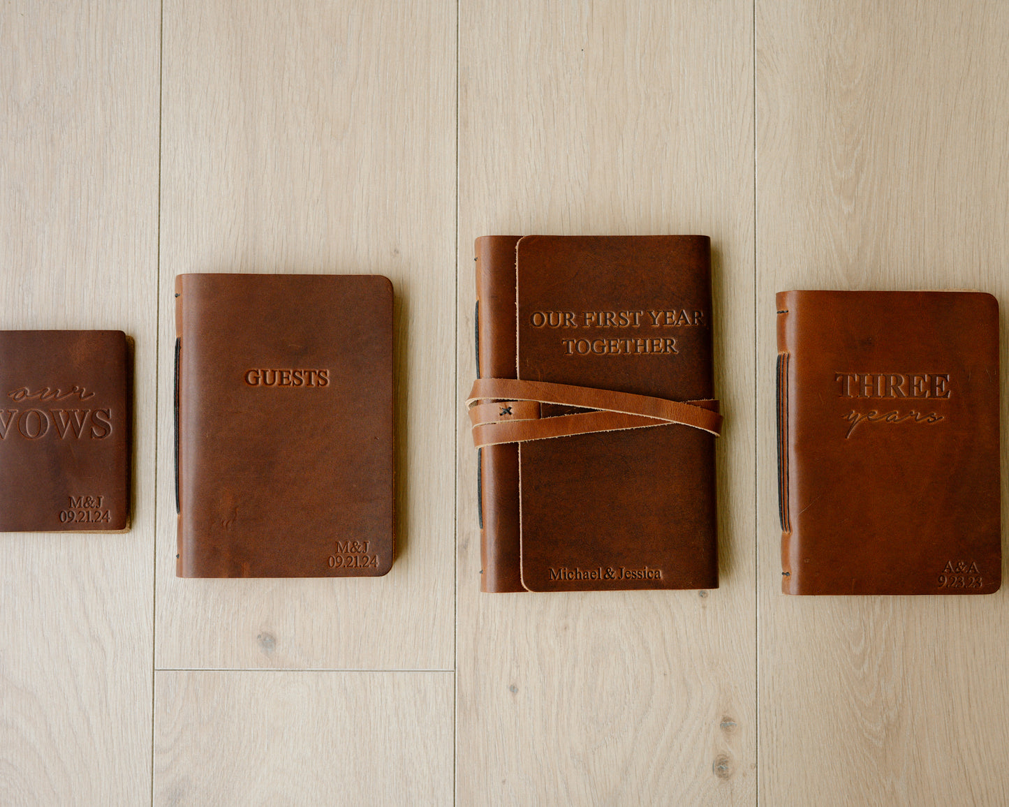 Wedding journals set | Our vow book, "our first year", "guests" and "three years" (4 books)