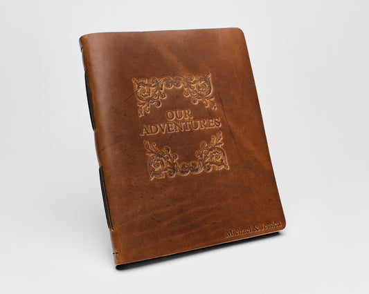Personalized Leather Wedding Guestbook | Our Adventure Book