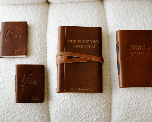 Wedding journals set | vow books, "our first year" and "three years" (4 books)