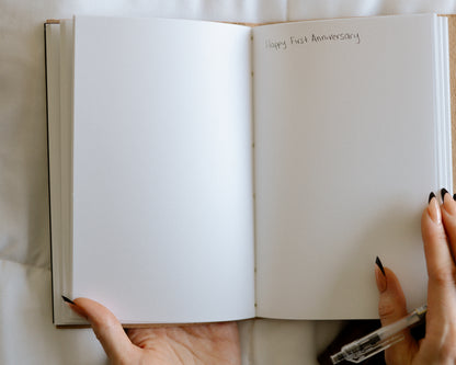 Personalized Leather Wedding Guestbook with Ghost Couple