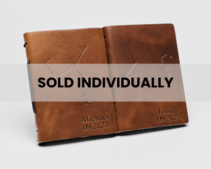 Personalized Leather Vow Books | Zodiac Constellation