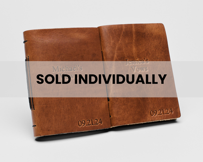 Personalized Leather Vow Books | Name's Vows in Center