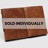 Personalized Leather Vow Books - With Mountains (Tan)