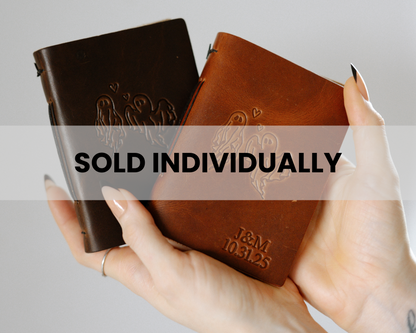 Personalized Leather Vow Books - With Ghost Couple