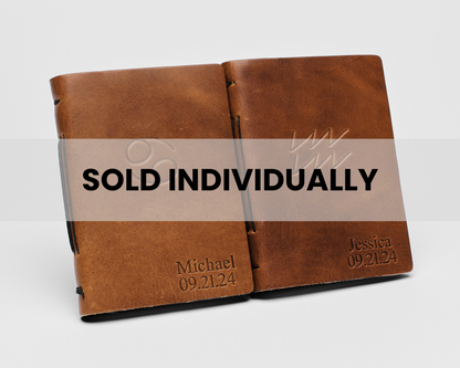 Personalized Leather Vow Books | Zodiac