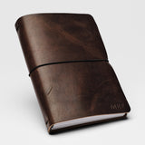 Refillable Leather Notebook with Elastic closure (Raw edges/classic)
