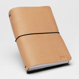 Refillable Leather Notebook with Elastic closure (Raw edges/classic)