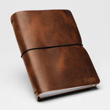 Refillable Leather Notebook with Elastic closure (Raw edges/classic)