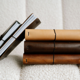 REFILLABLE Personalized Leather Pocket Notebook  - Tan Color