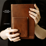 Personalized Leather Pocket Notebook  3.5x5" (Tan Color)