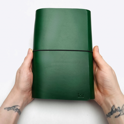 Refillable trifold leather journal cover - Inserts sold seperately